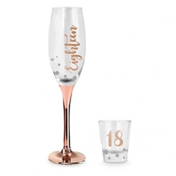 Picture of 18 rose gold glass set