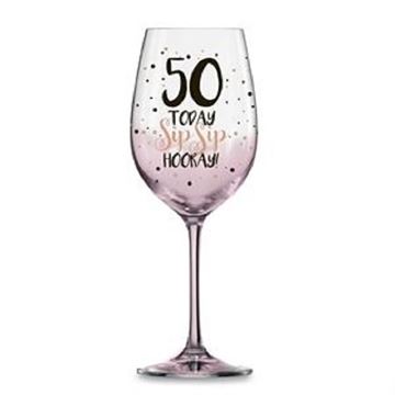 Picture of 50 pink sip sip hooray w/glass