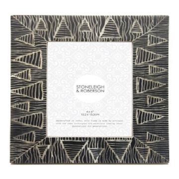 Picture of 4x6 ethnic bone frame blk