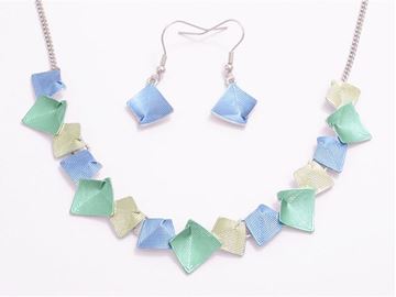 Picture of Blue/green beads pendant set