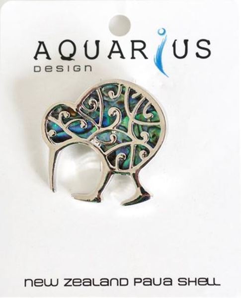 Picture of Paua filigree kiwi brooch