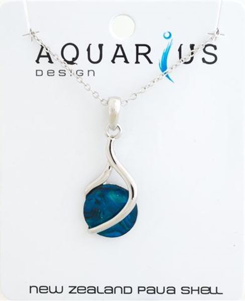 Picture of Blue paua twist drop necklace