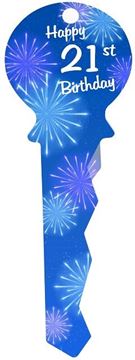 Picture of Wooden fireworks blue 21st key