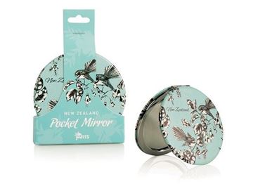 Picture of Pocket mirror bird pastel blue