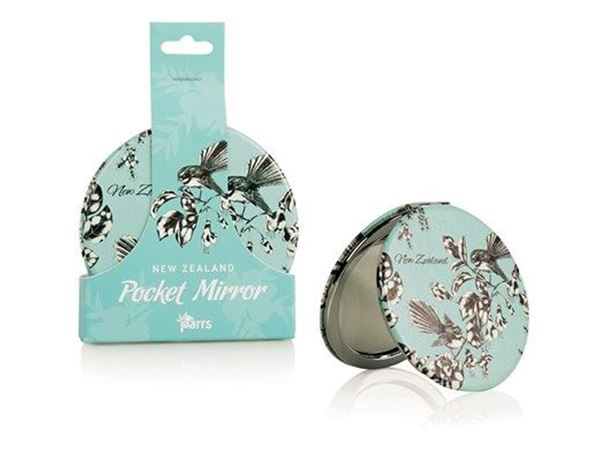 Picture of Pocket mirror bird pastel blue