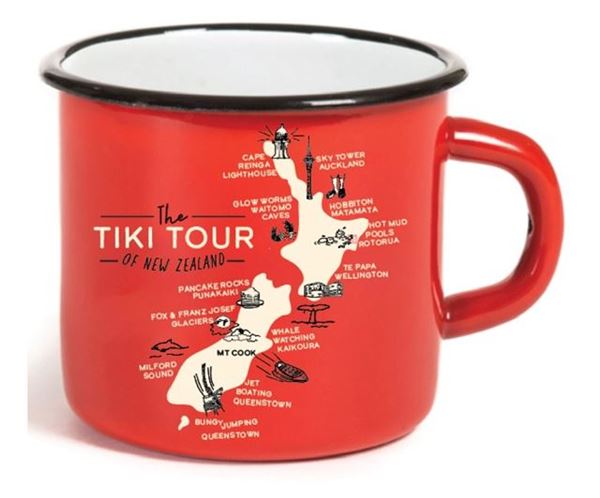 Picture of Enamel mug tiki tour small red