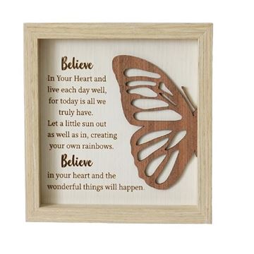 Picture of Believe butterfly plaque