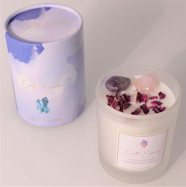 Picture of Crystal candle amethyst/lav