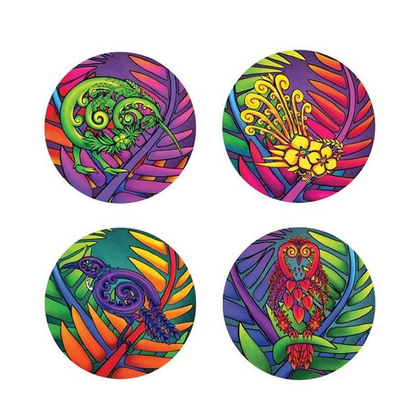 Picture of Coasters birds bright S/4