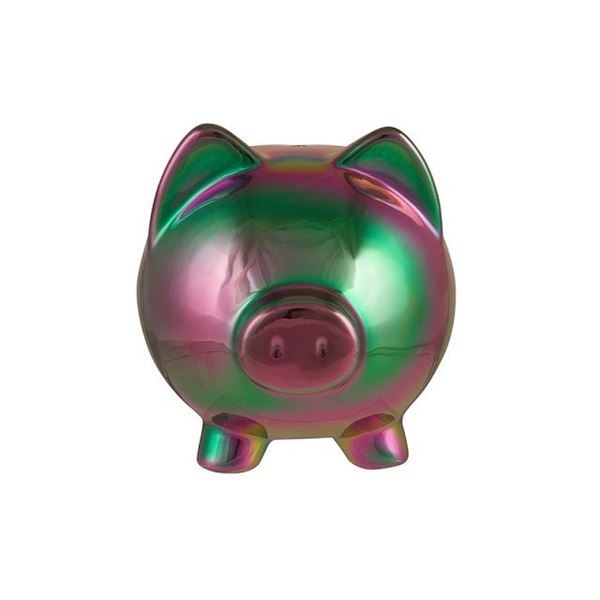 Picture of Rainbow metallic piggy bank