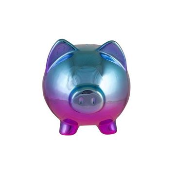 Picture of Aqua/Purple metallic piggy bank