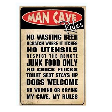 Picture of Man cave rules metal sign