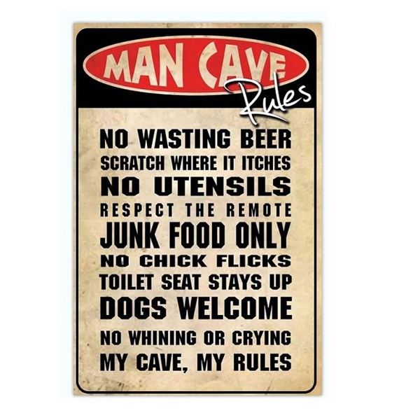 Picture of Man cave rules metal sign