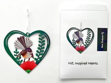 Picture of NZ fantail hanging heart