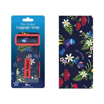 Picture of Luggage strap bird flower navy