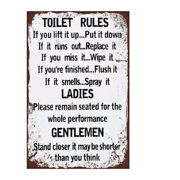Picture of Toilet rules metal wall art