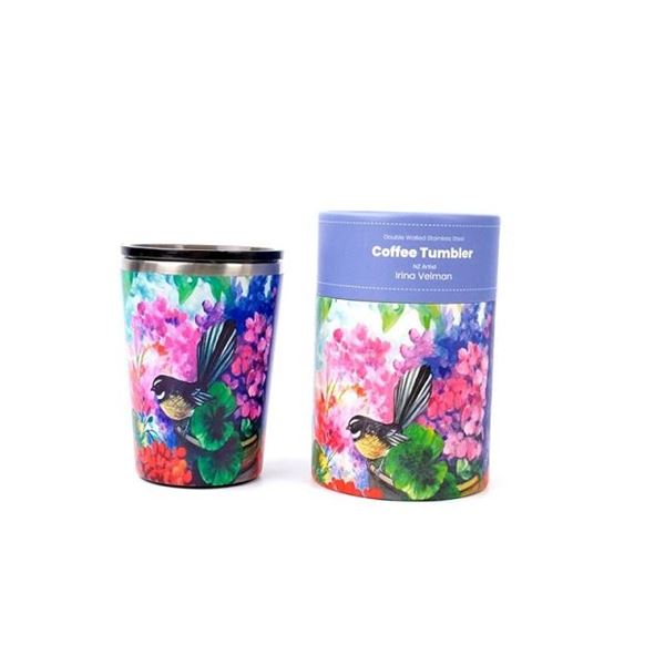 Picture of Pink fantail coffee tumbler