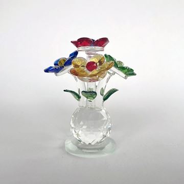 Picture of Crystal coloured flowers vase