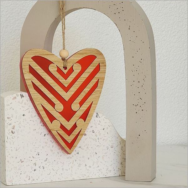 Picture of Koru red satin heart