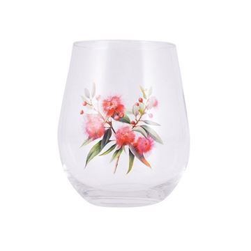 Picture of Native blooms red floral glass
