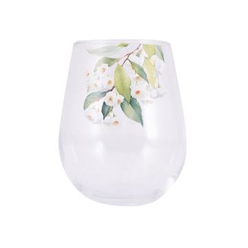 Picture of Native blooms white glass