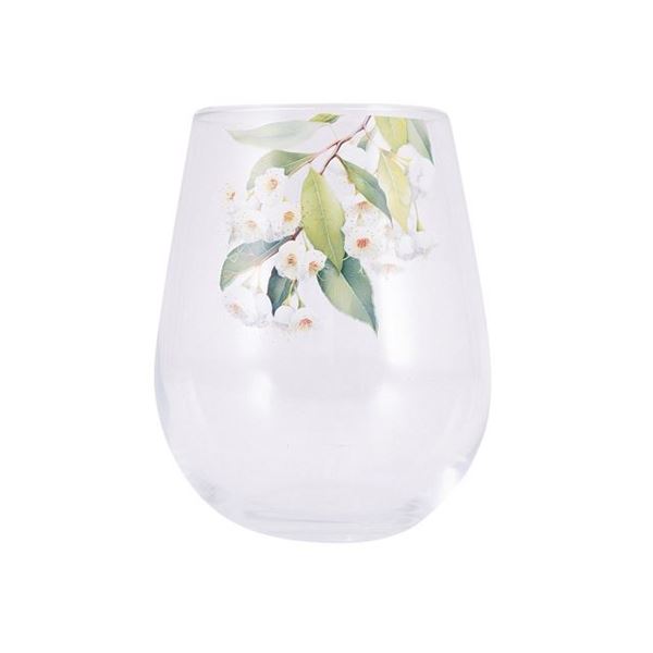 Picture of Native blooms white glass