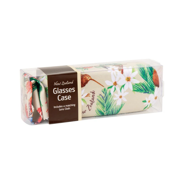 Picture of Glasses case bird flower beige
