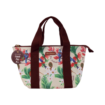 Picture of Lunch bag bird flower beige