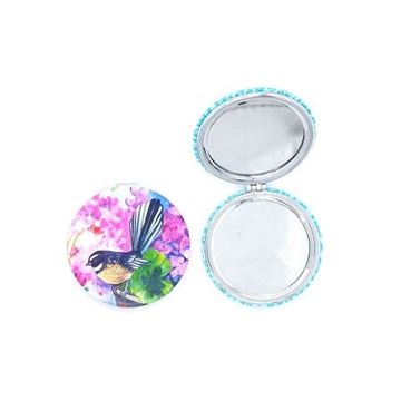 Picture of Pink fantail compact mirror