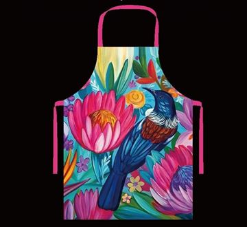 Picture of Tui pink/purple flowers apron