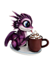Picture of Cute dragon with coffee cup
