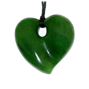Picture of Jade pendant heart 28mm