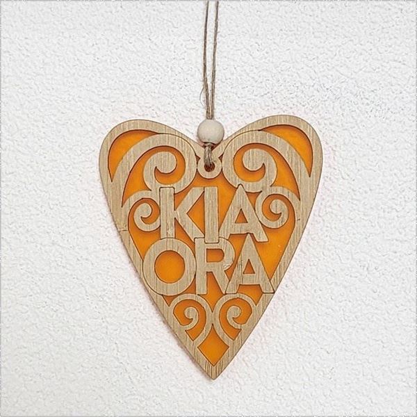 Picture of Kia ora orange heart