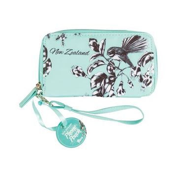 Picture of Phone pouch birds pastel blue