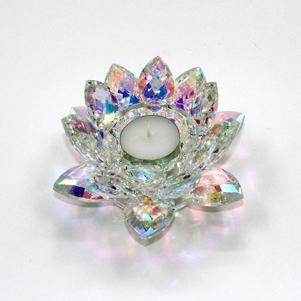 Picture of Crystal lotus tea light holder