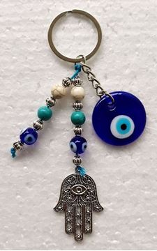 Picture of Hamsa evil eye keyring