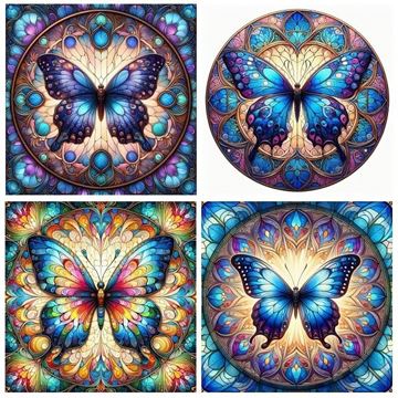 Picture of Butterfly ceramic coaster set