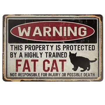Picture of Fat cat metal sign