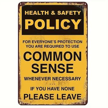 Picture of Common sense metal sign