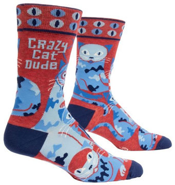 Picture of Mens crazy cat dude socks