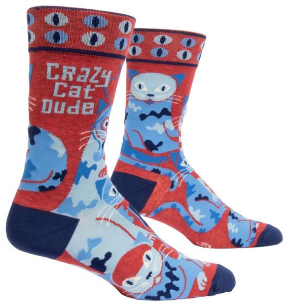Picture of Mens crazy cat dude socks