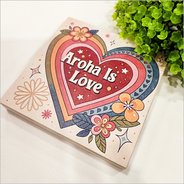 Picture of Aroha is love block art