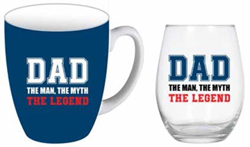 Picture of Dad the man mug and glass set
