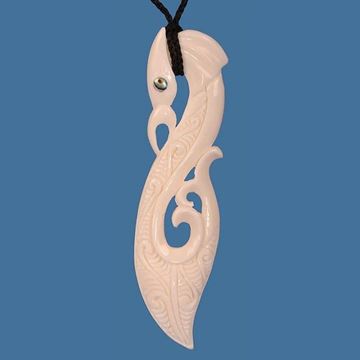 Picture of XL bone manaia pendant