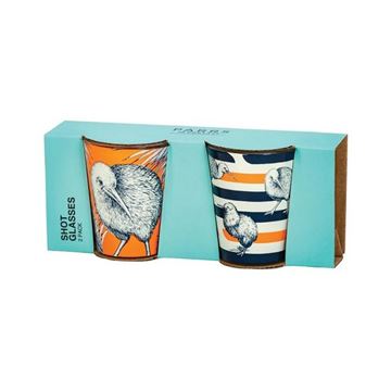 Picture of Shot glass kiwi stripe s/2