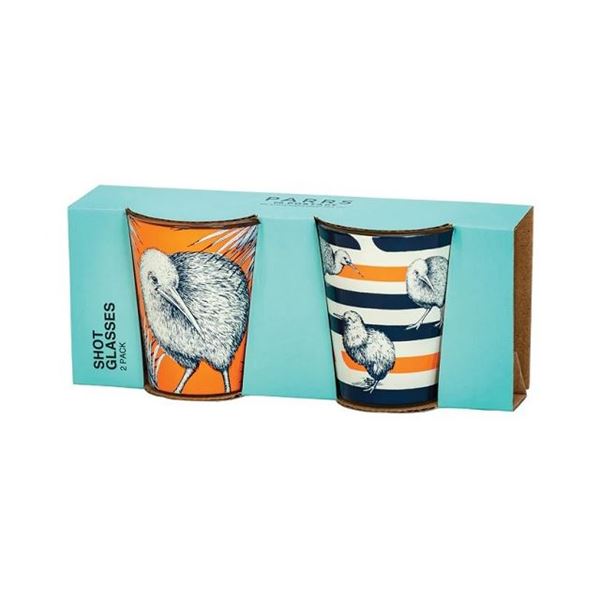 Picture of Shot glass kiwi stripe s/2