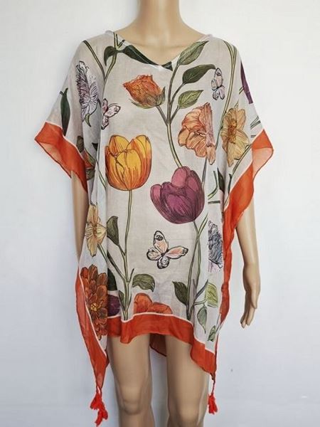 Picture of Kaftan with tulips