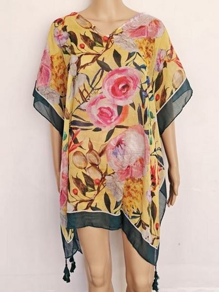 Picture of Kaftan with peonies