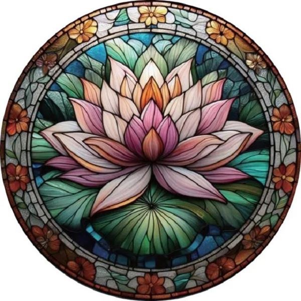 Picture of Lotus stained glass hanger