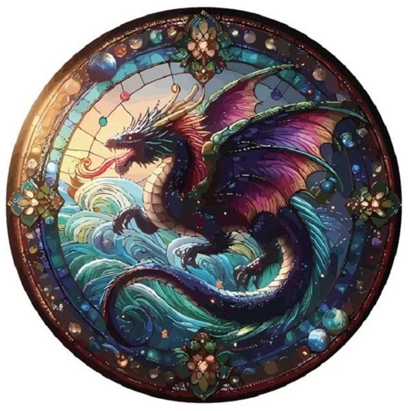 Picture of Dragon stained glass hanger
